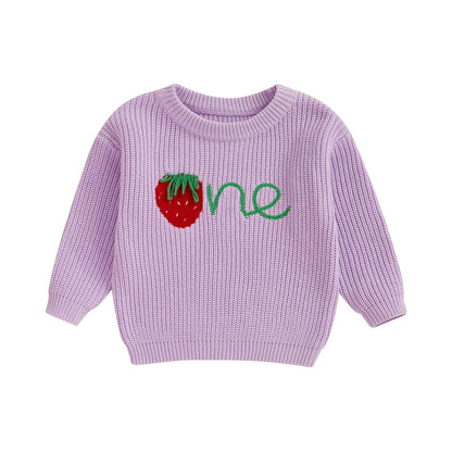 strawberry one kids knit crew sweater