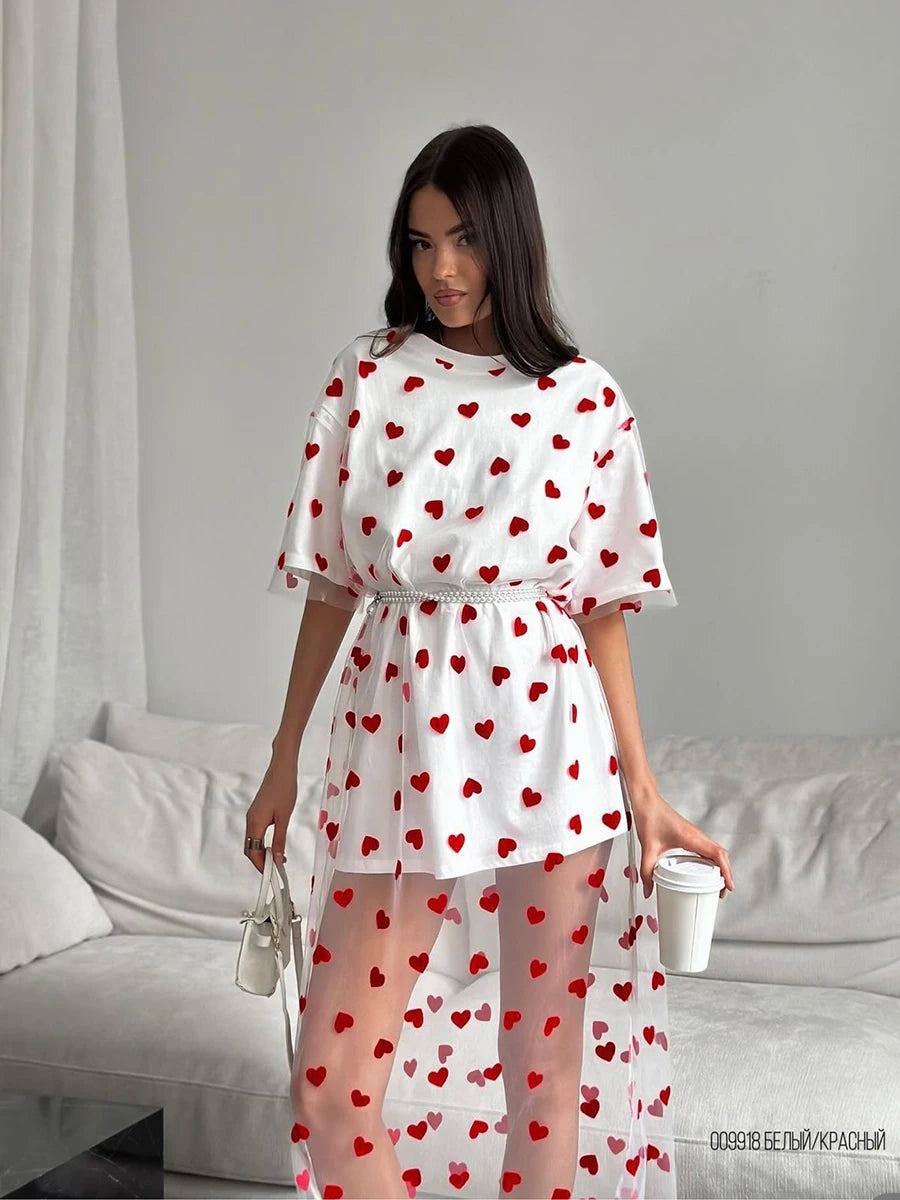 heart mesh tops + dresses