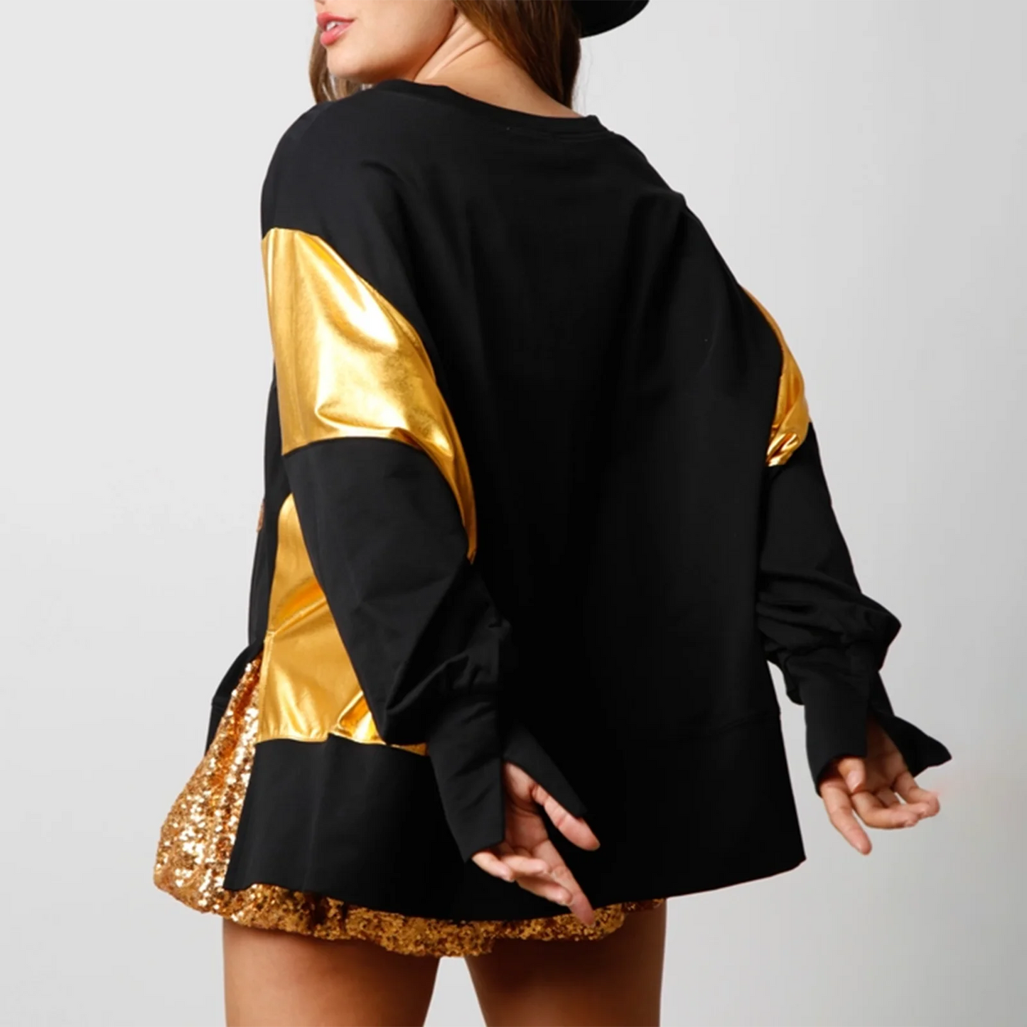 christmas cowgirl sequin crew sweater