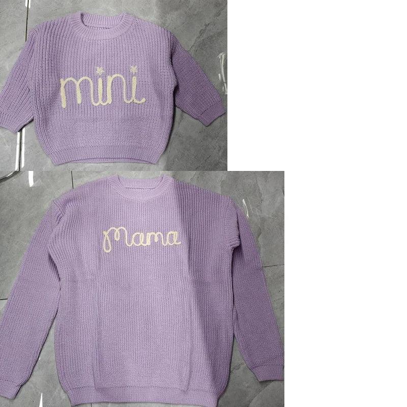 mama + mini knit matching crew sweaters - basil boutique