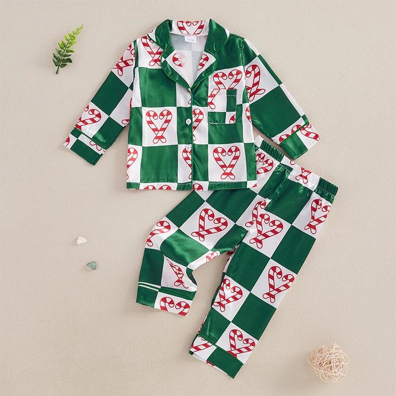 happy holidays kids pajamas - basil boutique