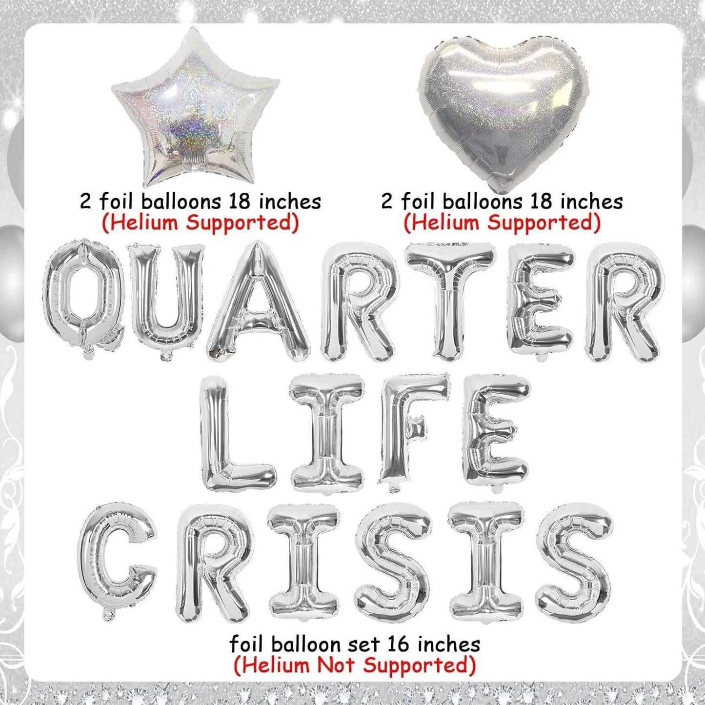 quarter life crisis balloon banner