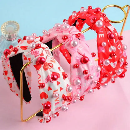 love + pearls headband