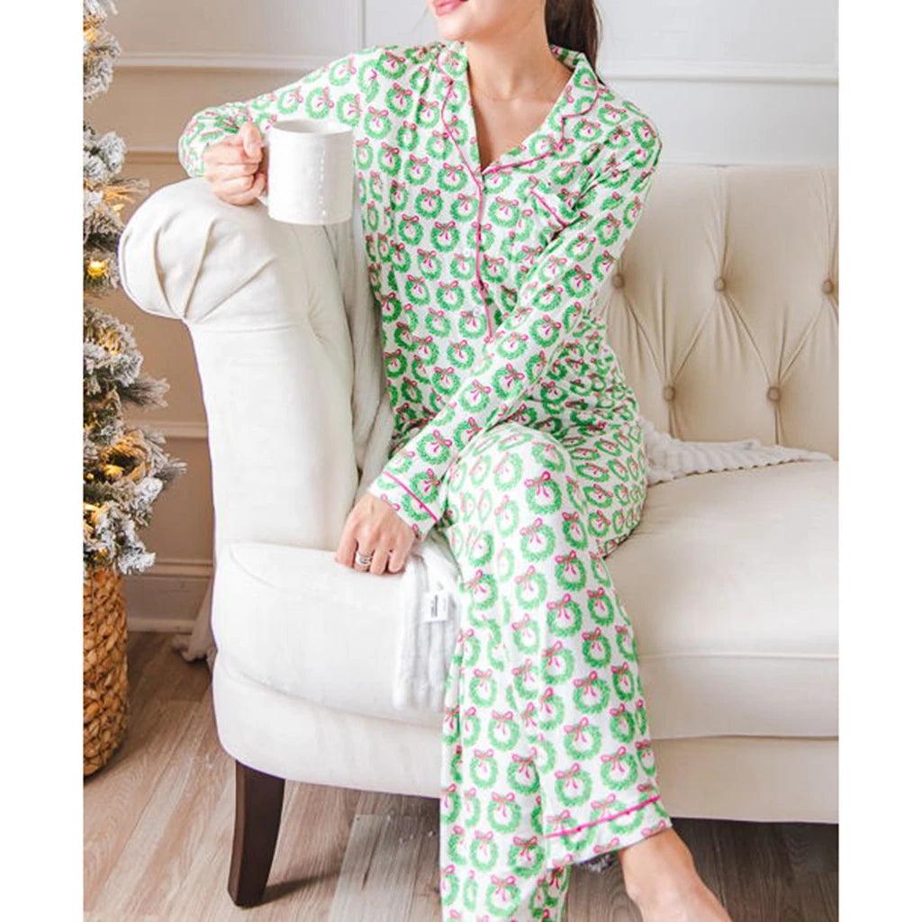 sleigh all the way pajamas - basil boutique