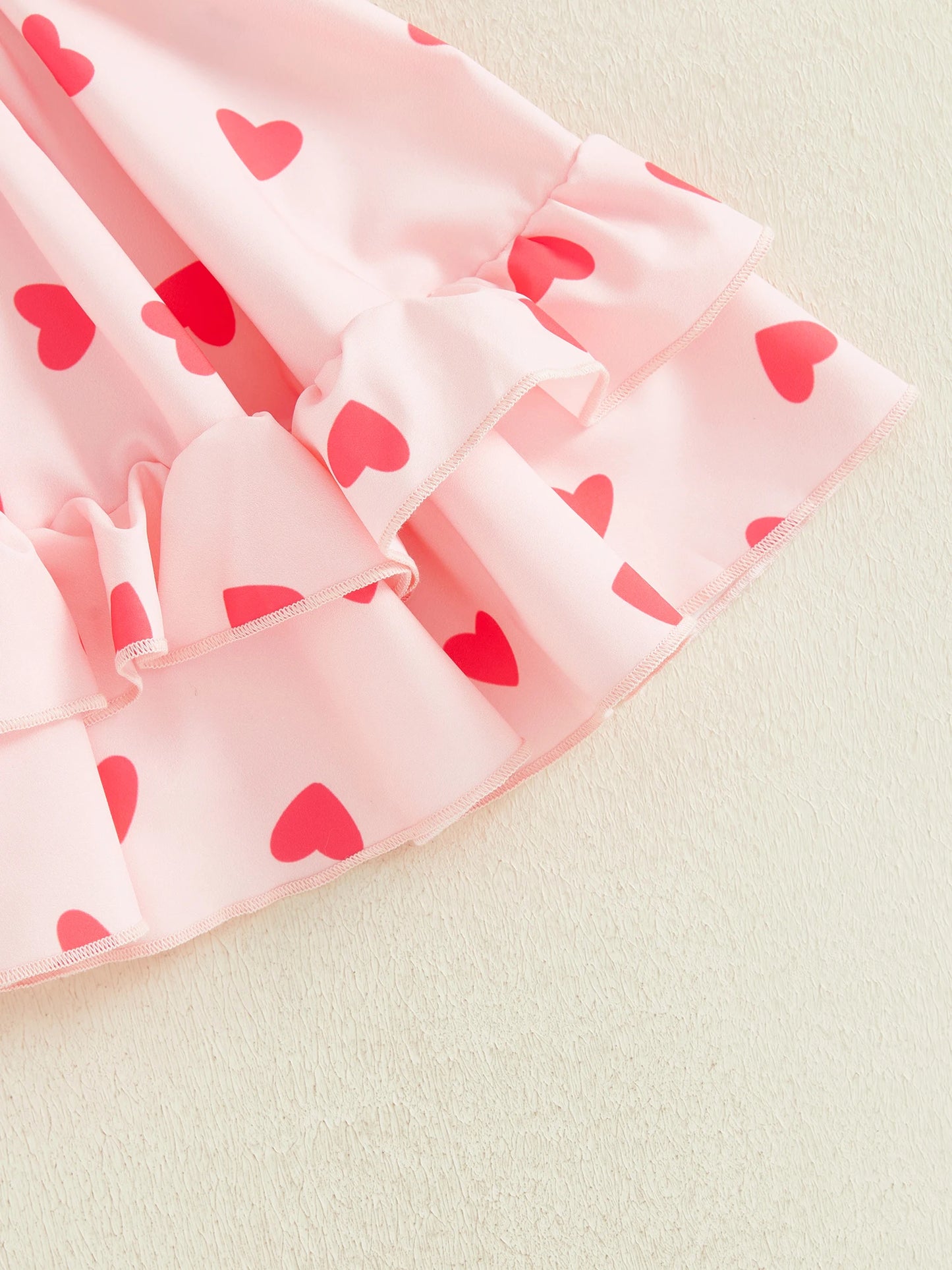 heart ruffle sleeve kids outfit