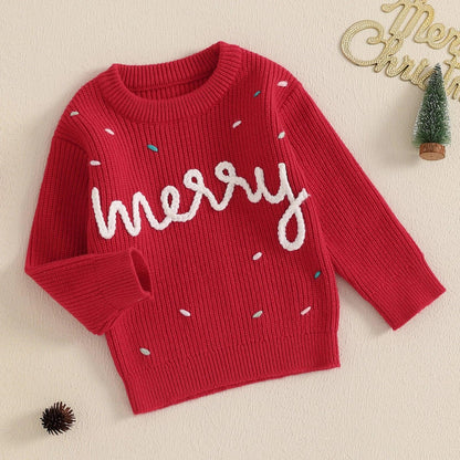 merry knit kids sweater - basil boutique