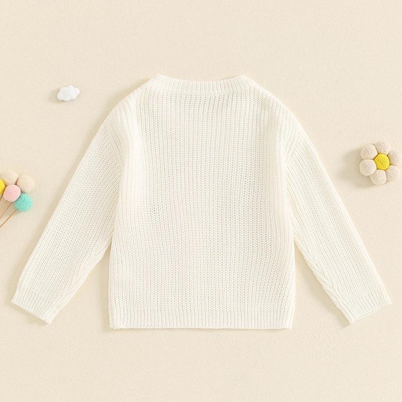 lil sis rainbow knit kids sweater - basil boutique