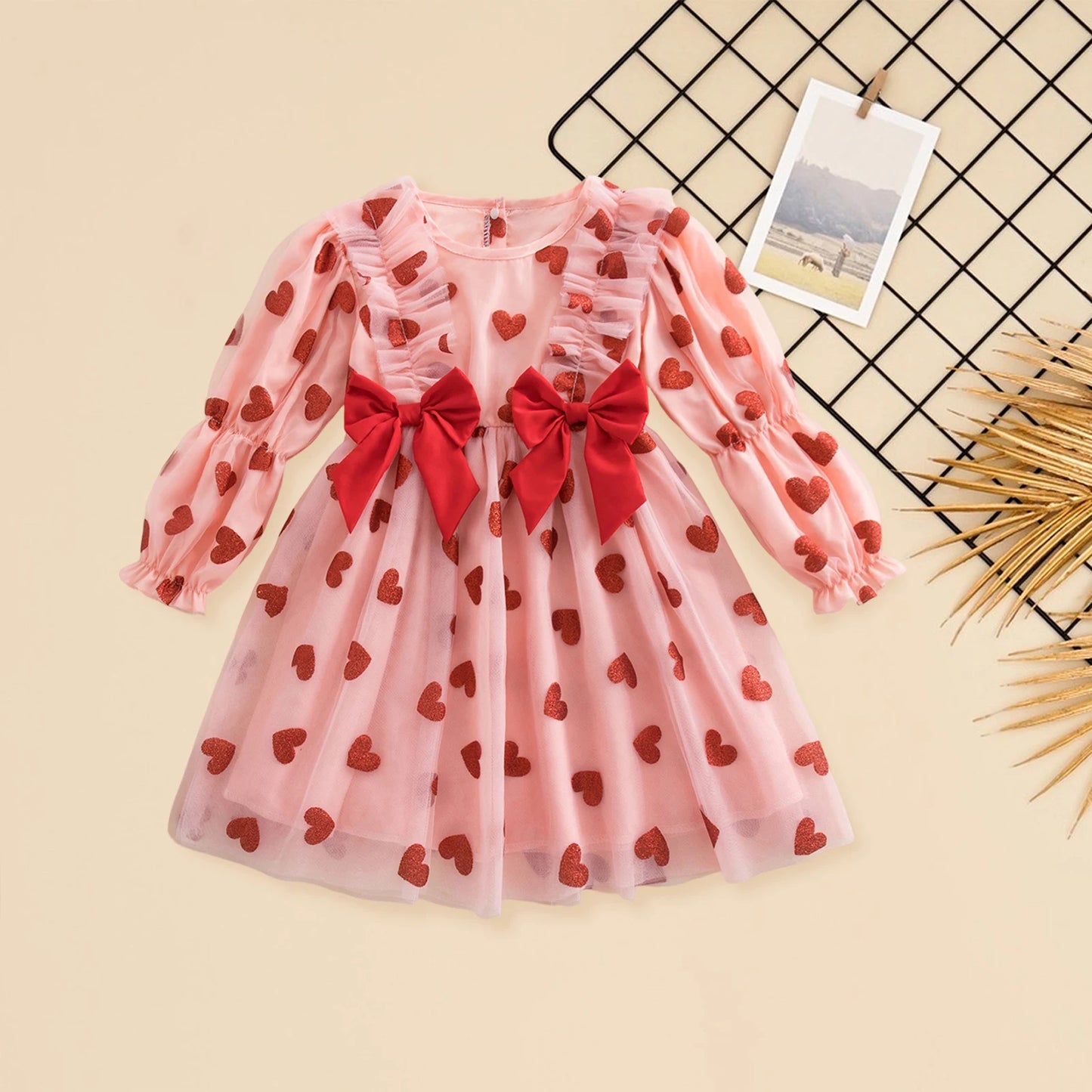 sealed with hearts + bows kids dress