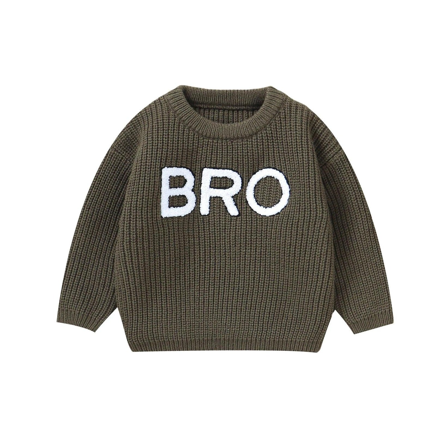 bro knit kids crew sweater - basil boutique