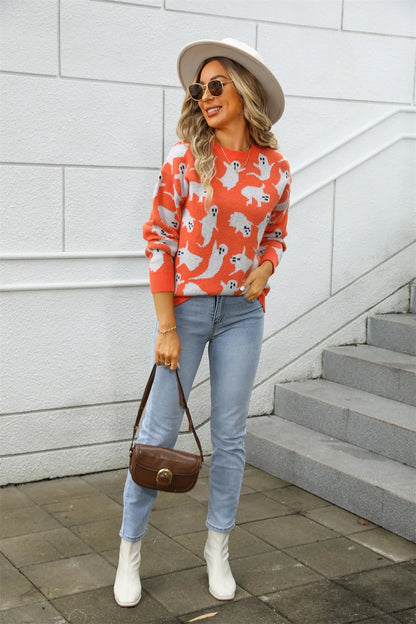 ghostly cute crew sweater