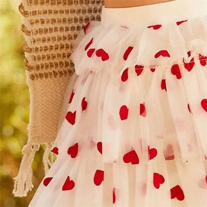 heart tulle mini skirt