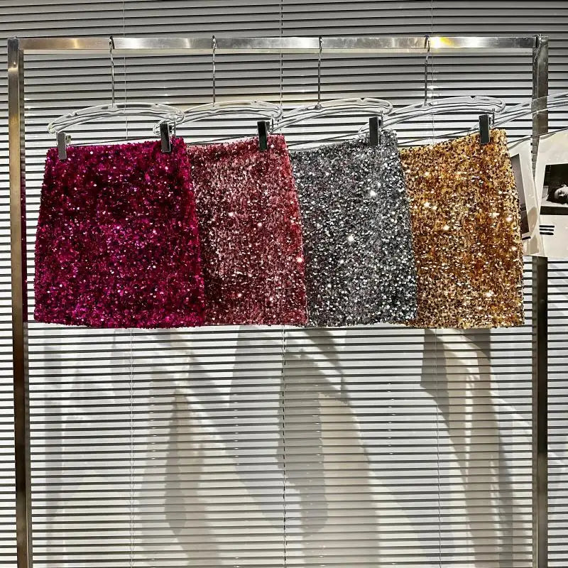 fashion sequin mini skirt - basil boutique