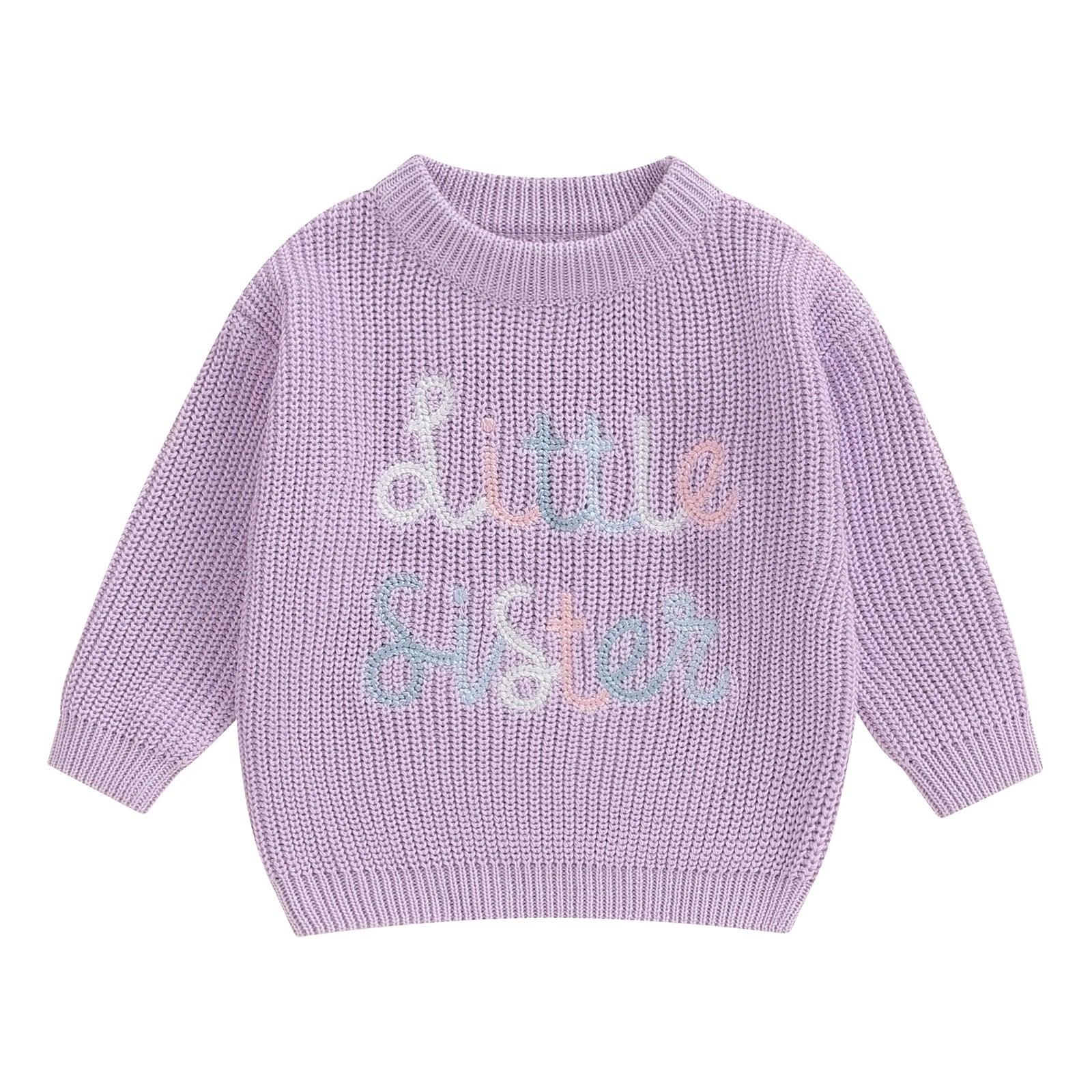 little sister pastel ombre knit kids sweater - basil boutique