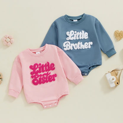 little brother + sister retro onesies