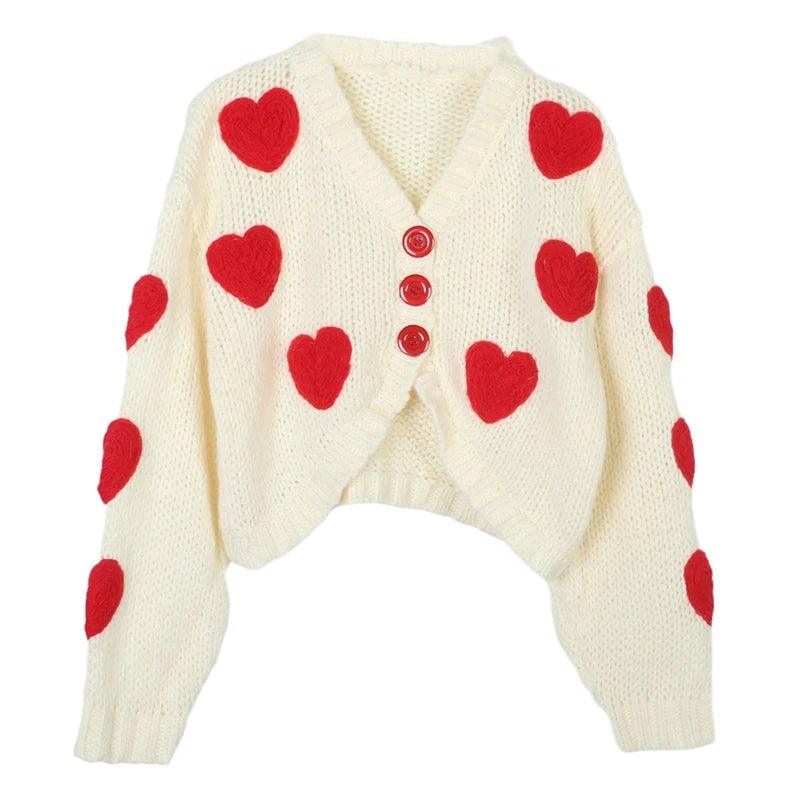 heart knit sweaters - basil boutique