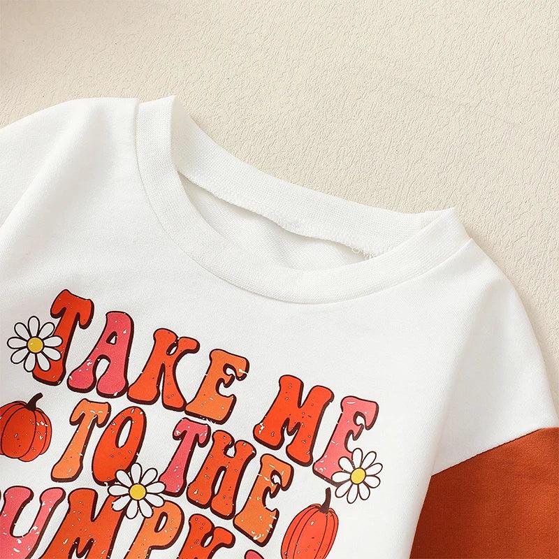 take me to the pumpkin patch onesie - basil boutique