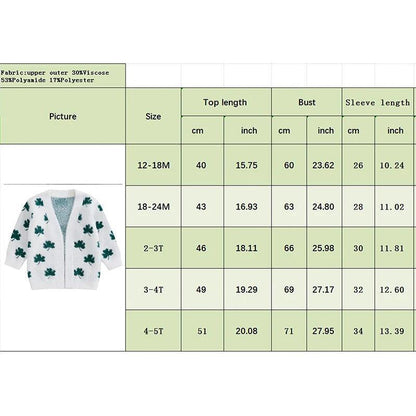 lucky shamrock kids cardigan