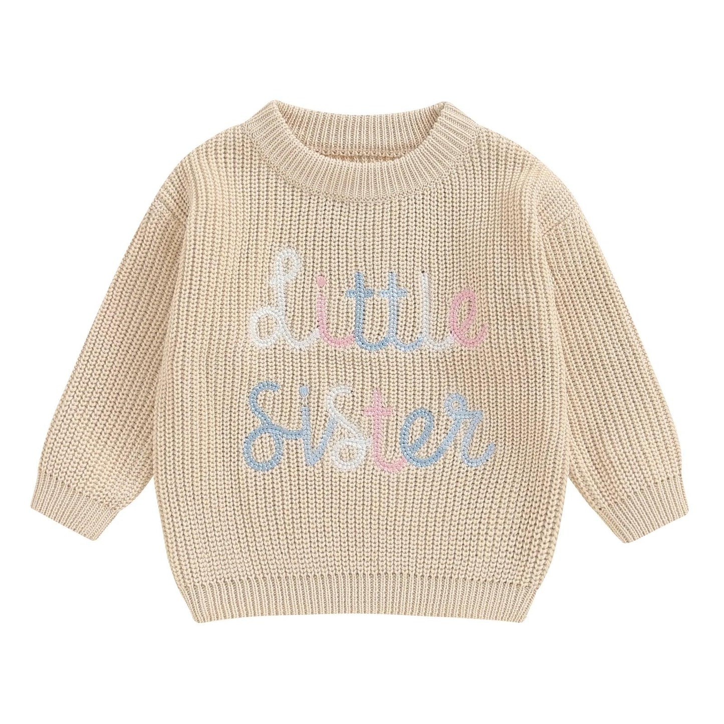 little sister pastel ombre knit kids sweater - basil boutique