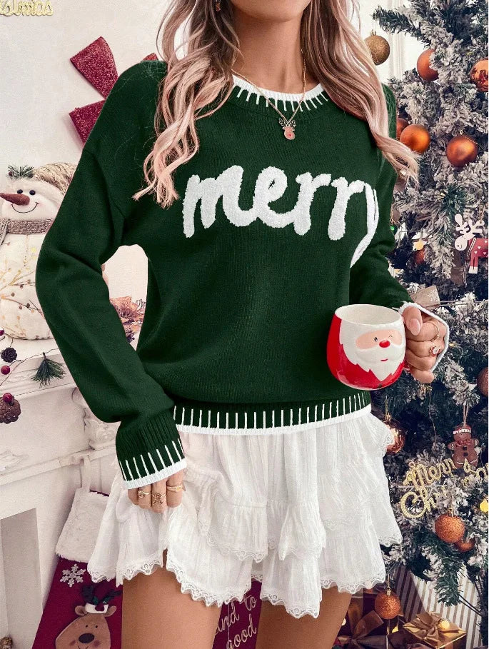 merry knit crew sweater