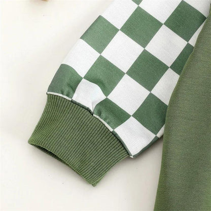 checkered clover kids outfit