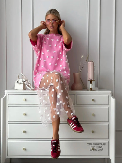 heart mesh tops + dresses