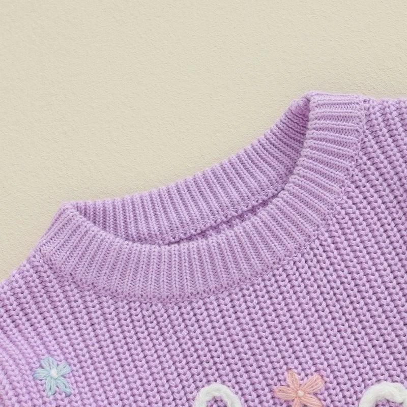 big sister floral kids crew sweater - basil boutique