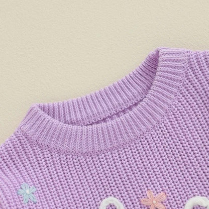 big sister floral kids crew sweater - basil boutique