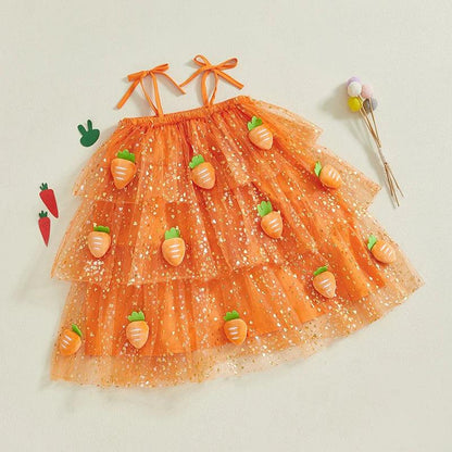 carrot sparkle kids dress