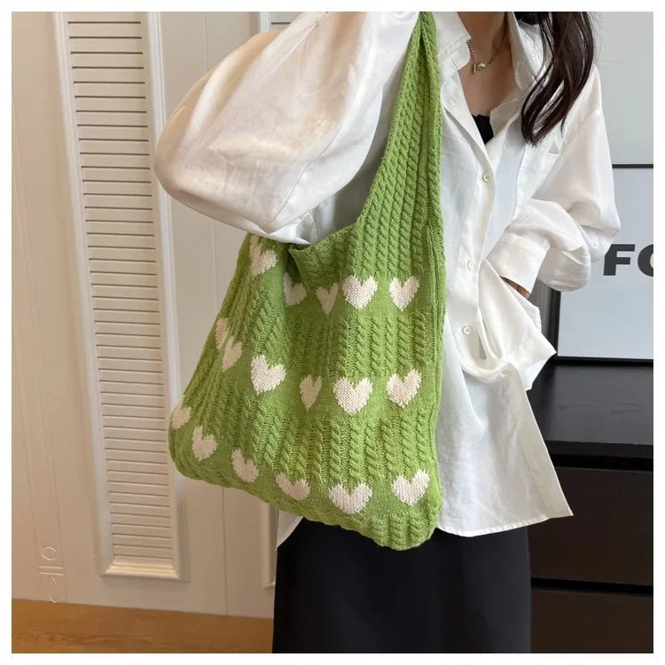 heart crochet handbag