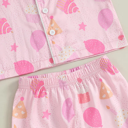 birthday girl kids pajama set