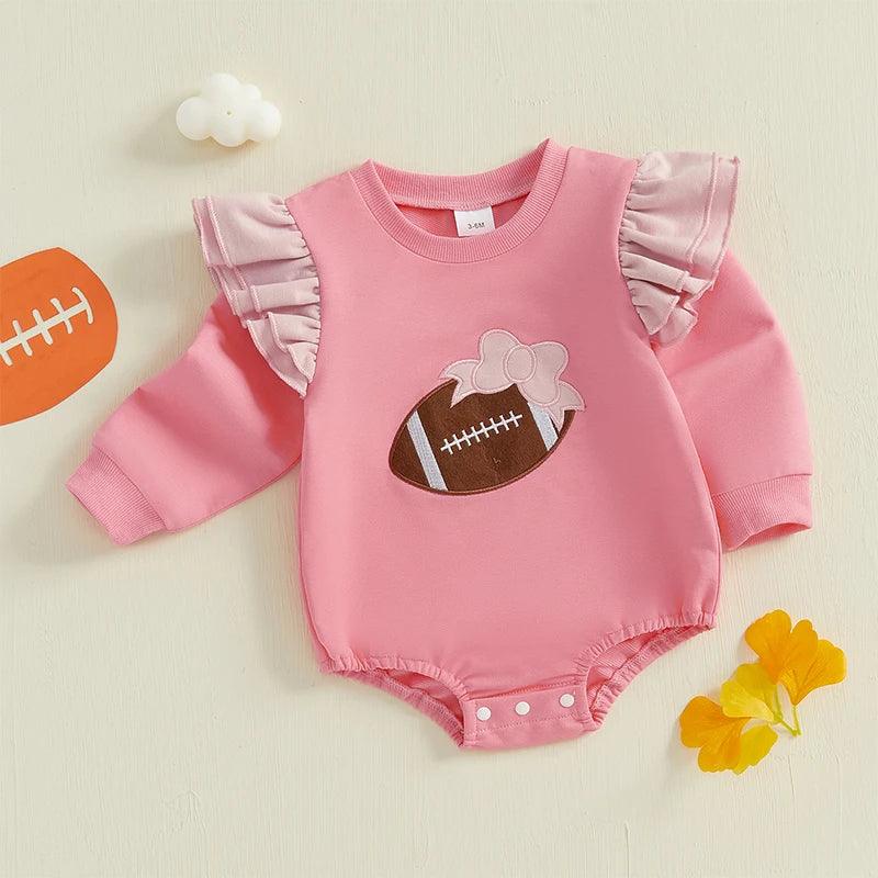 football ruffle onesie