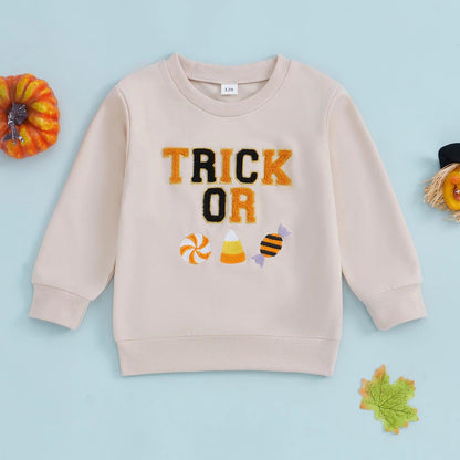 trick-or-treat kids crew sweatshirt - basil boutique