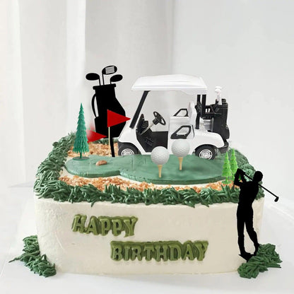 happy birthday golf cake toppers - basil boutique