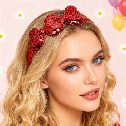 sweet heart glitter headband