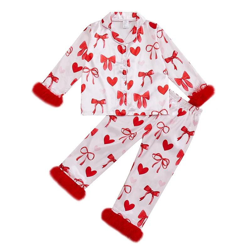 sweet valentine kids pajamas - basil boutique