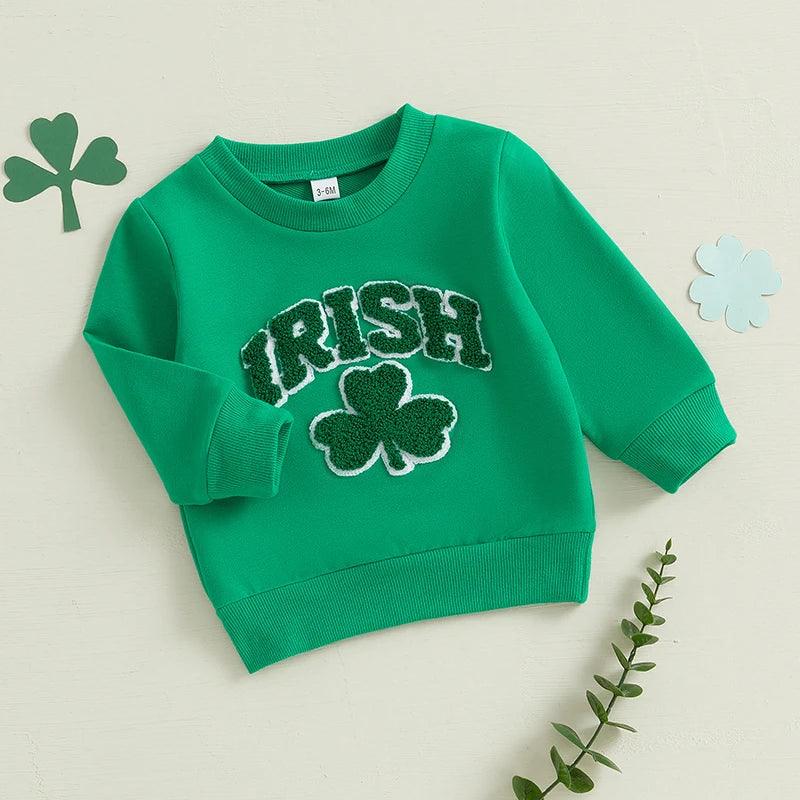 irish shamrock kids crew sweatshirt