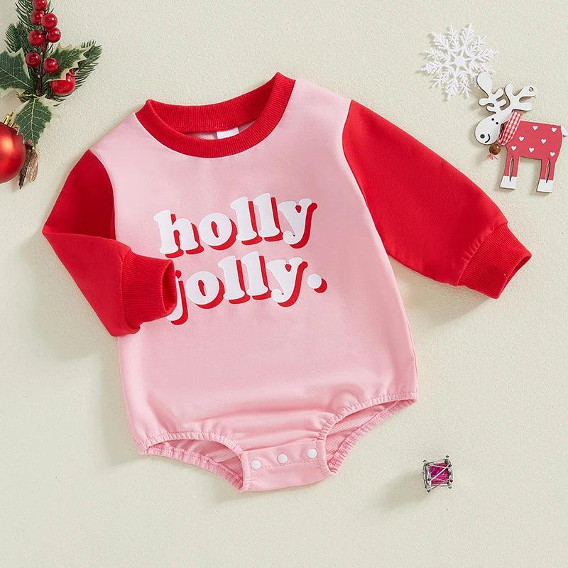 holly jolly onesie - basil boutique