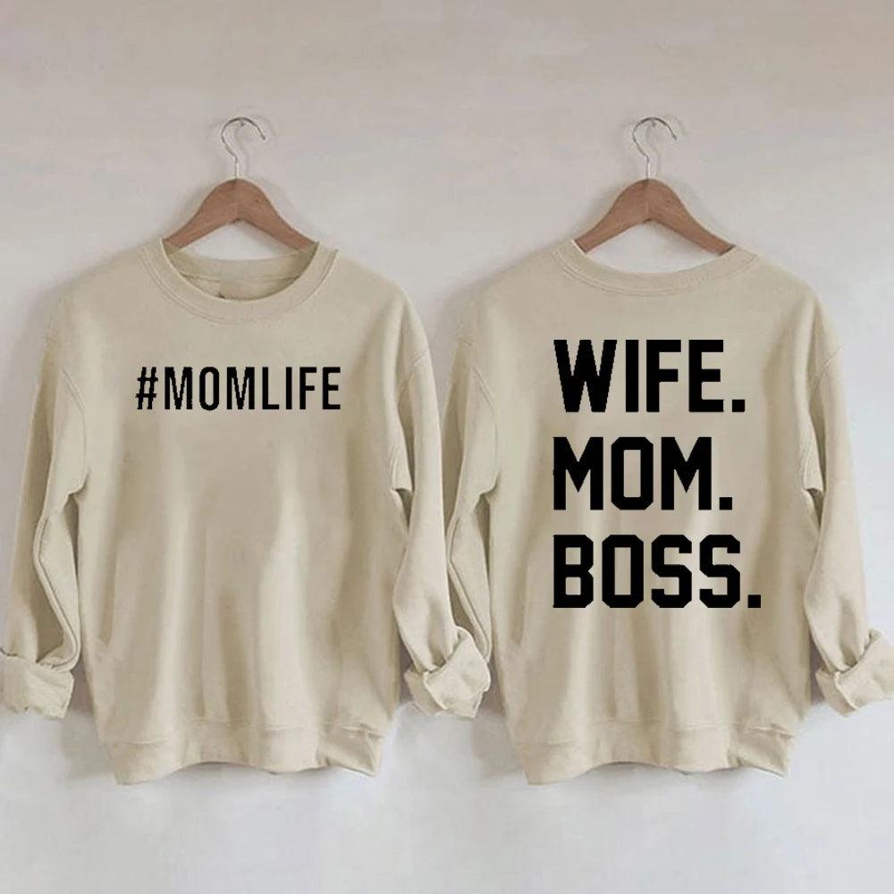 wife mom boss crew sweatshirt - basil boutique