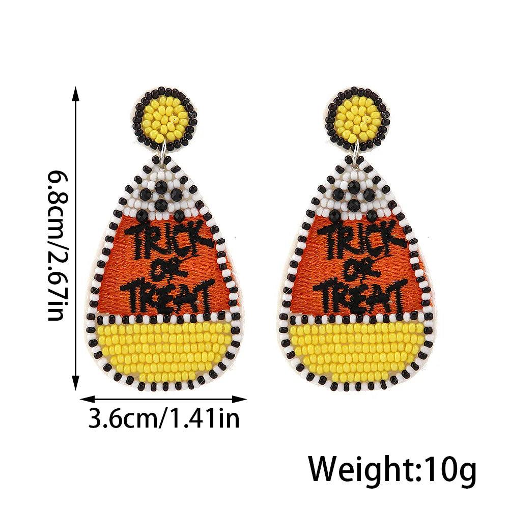 halloween beaded earrings - basil boutique