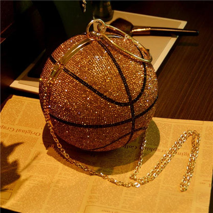 basketball rhinestone purse - basil boutique