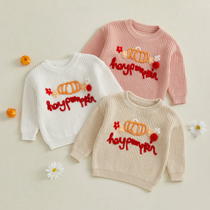 hey pumpkin kids crew sweater
