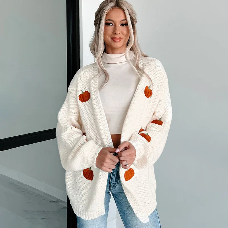 pumpkin knit cardigan