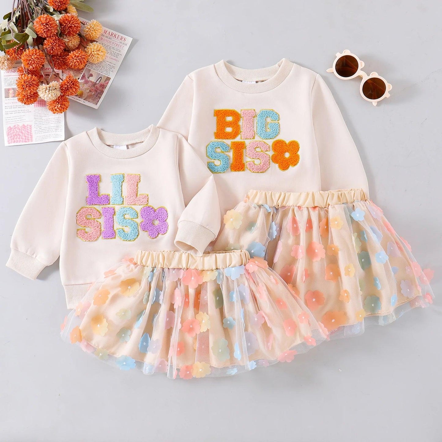 big + lil sis tulle matching set - basil boutique