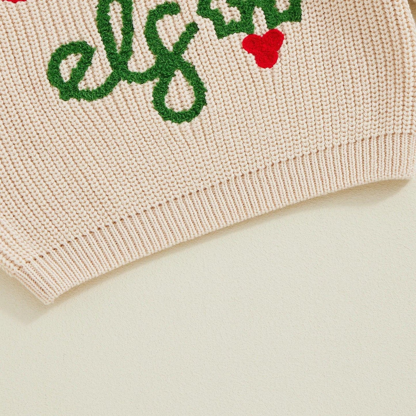 little elf knit kids crew sweater - basil boutique