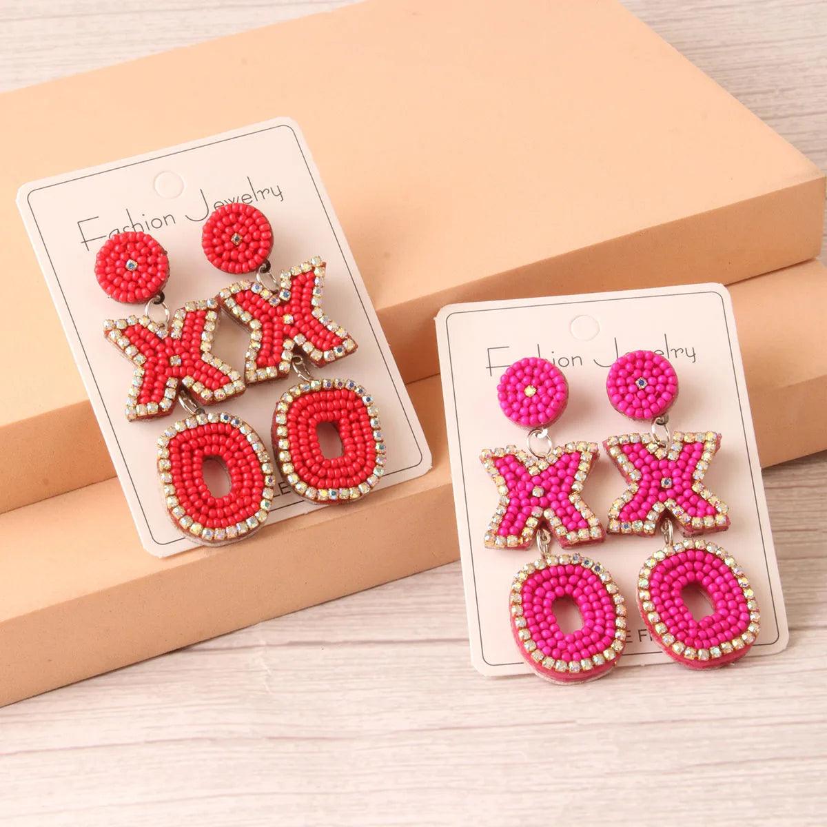 xo beaded earrings - basil boutique