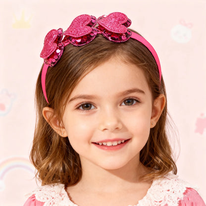 sweet heart glitter headband