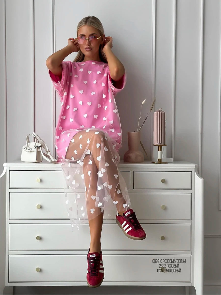 heart mesh tops + dresses