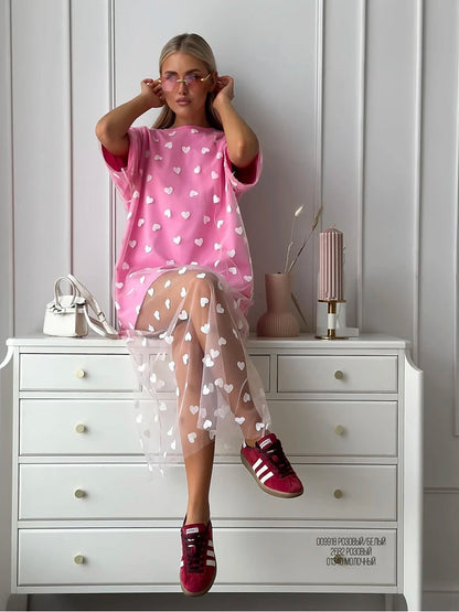 heart mesh tops + dresses