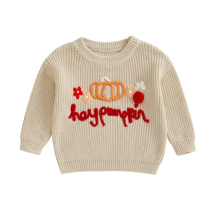 hey pumpkin kids crew sweater