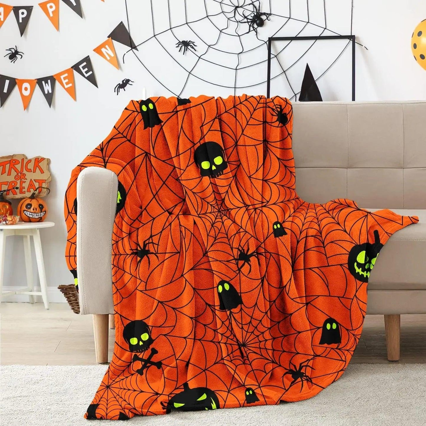 halloween throw blankets - basil boutique